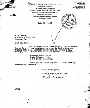 Letterhead. Photo courtesy: Bob Reding