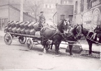 Early deliveries depended upon teams of horses. Photo courtesy: Bob Reding